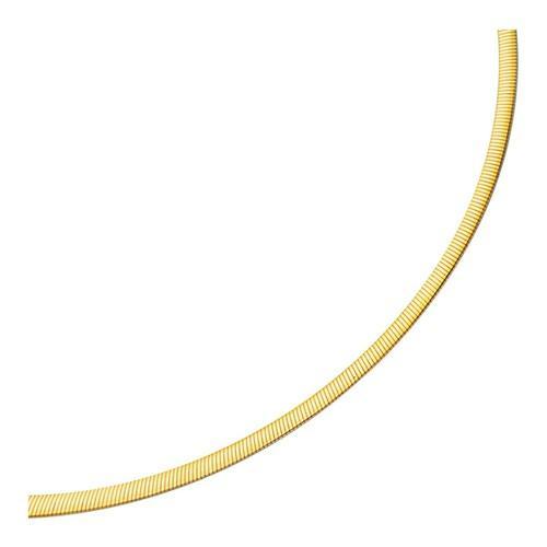 4.0mm 14k Two Tone Gold Reversible Omega Necklace, size 16''