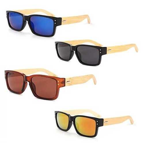 WANDERLUST SUNGLASSES ECO Friendly Made from Bamboo Wood And Recycled Plastic Material - Color: Blue Sky