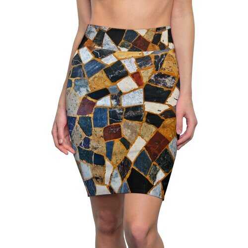 Womens Pencil Skirt, Mosaic Style