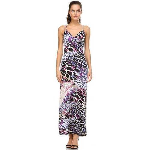 Women's Double Strap Cross-Back Maxi Tank Dress