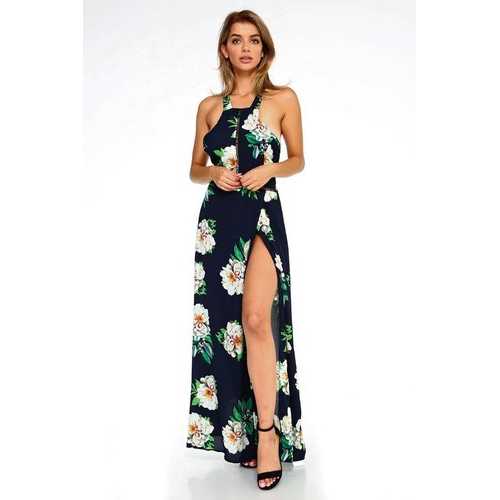 Women's Floral Sleeveless Slit Maxi Dress