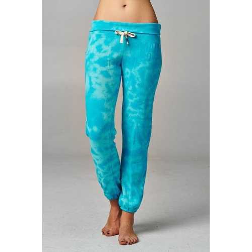 Women's Printed Tie Dye Foldover Waistband French Terry Sweatpants