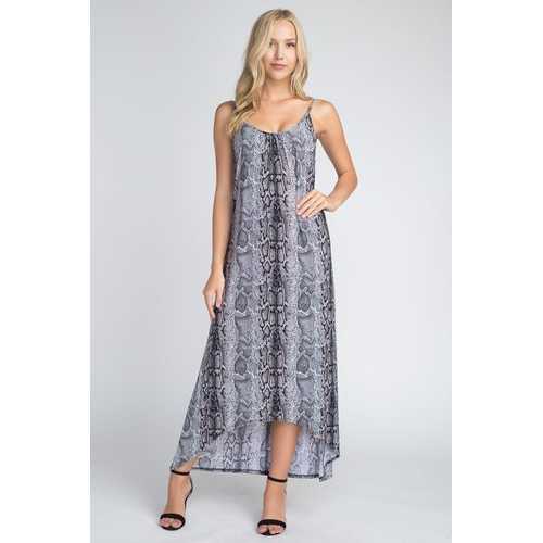 Women's Snakeskin Print Maxi Tank Dress